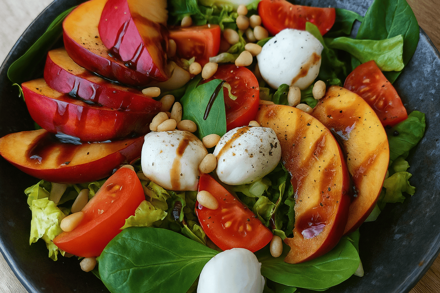 Sommersalat mit Nektarine