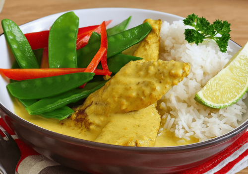 Reis mit Currysauce